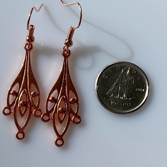 ❤️ Copper Leaf Drop Earrings - Picture 10 of 10